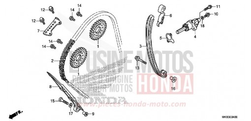 CHAINE A CAMES/TENDEUR CBR1000RAF de 2015